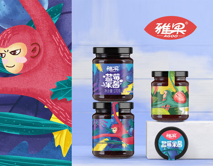 雅果包裝設(shè)計(jì),果醬包裝設(shè)計(jì),插畫(huà)風(fēng)格包裝設(shè)計(jì)